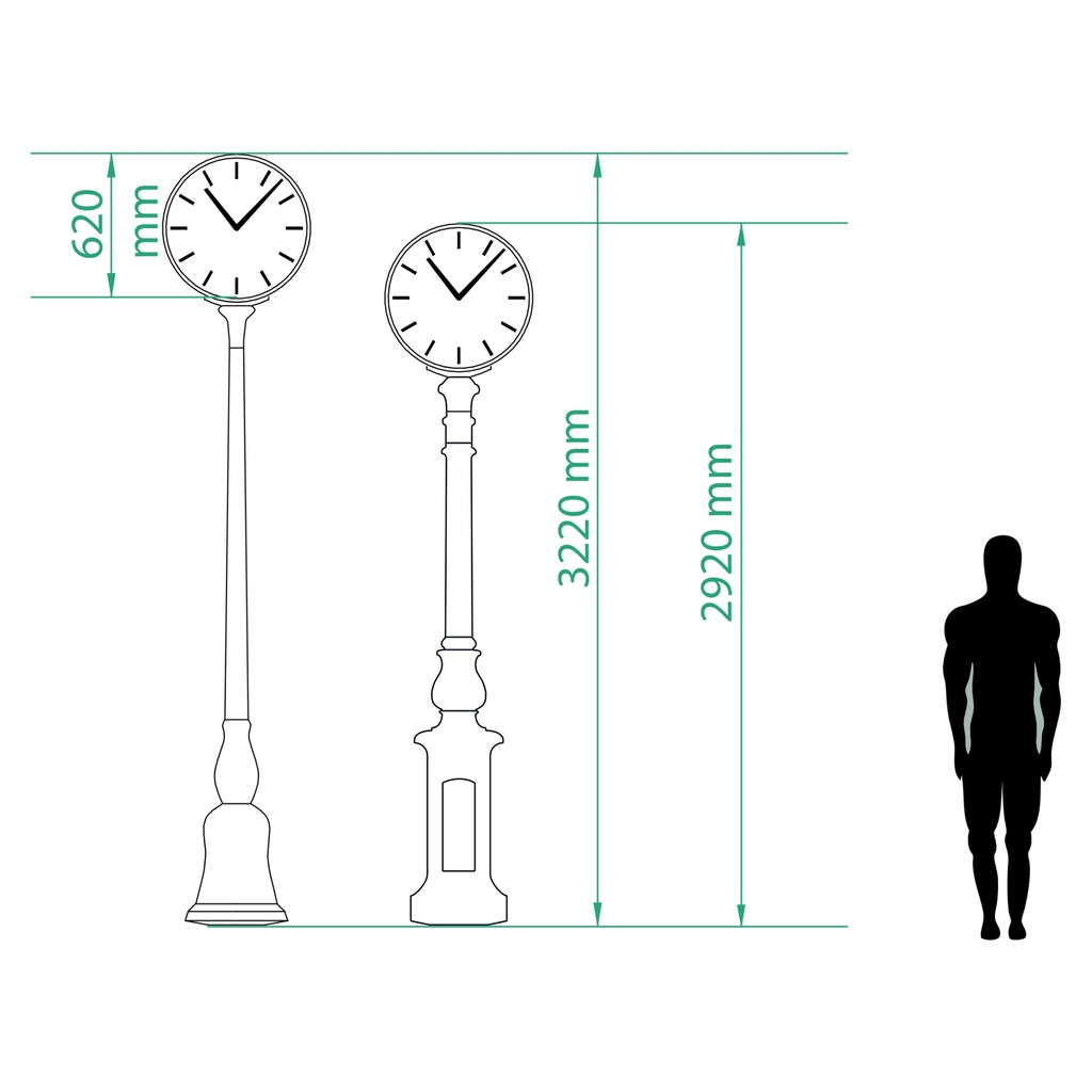 Palo per Installazione su Strada - Per Orologio