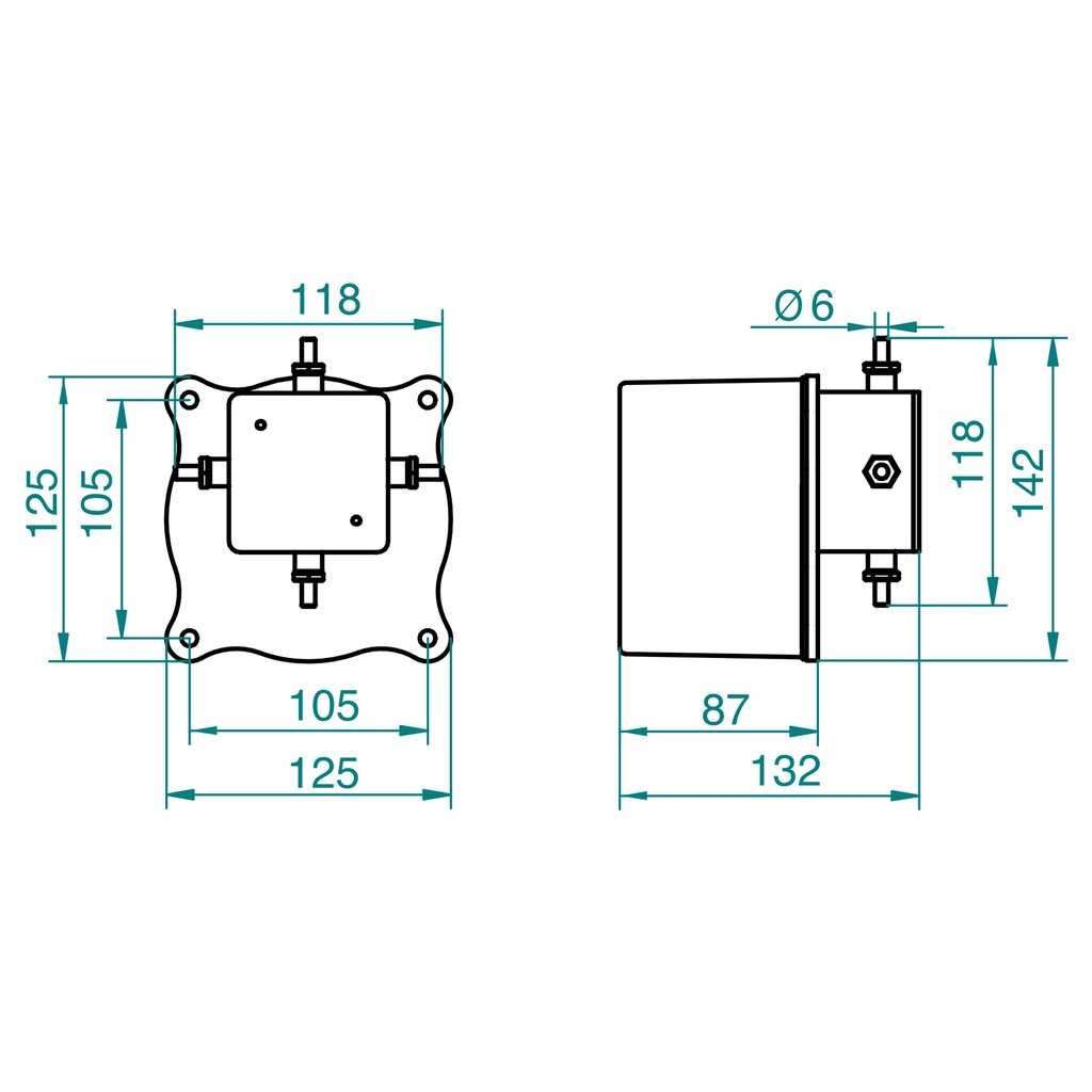 Ricevitore avanzamento lancette a 4 uscite senza minuteria per quadrante fino a 90cm