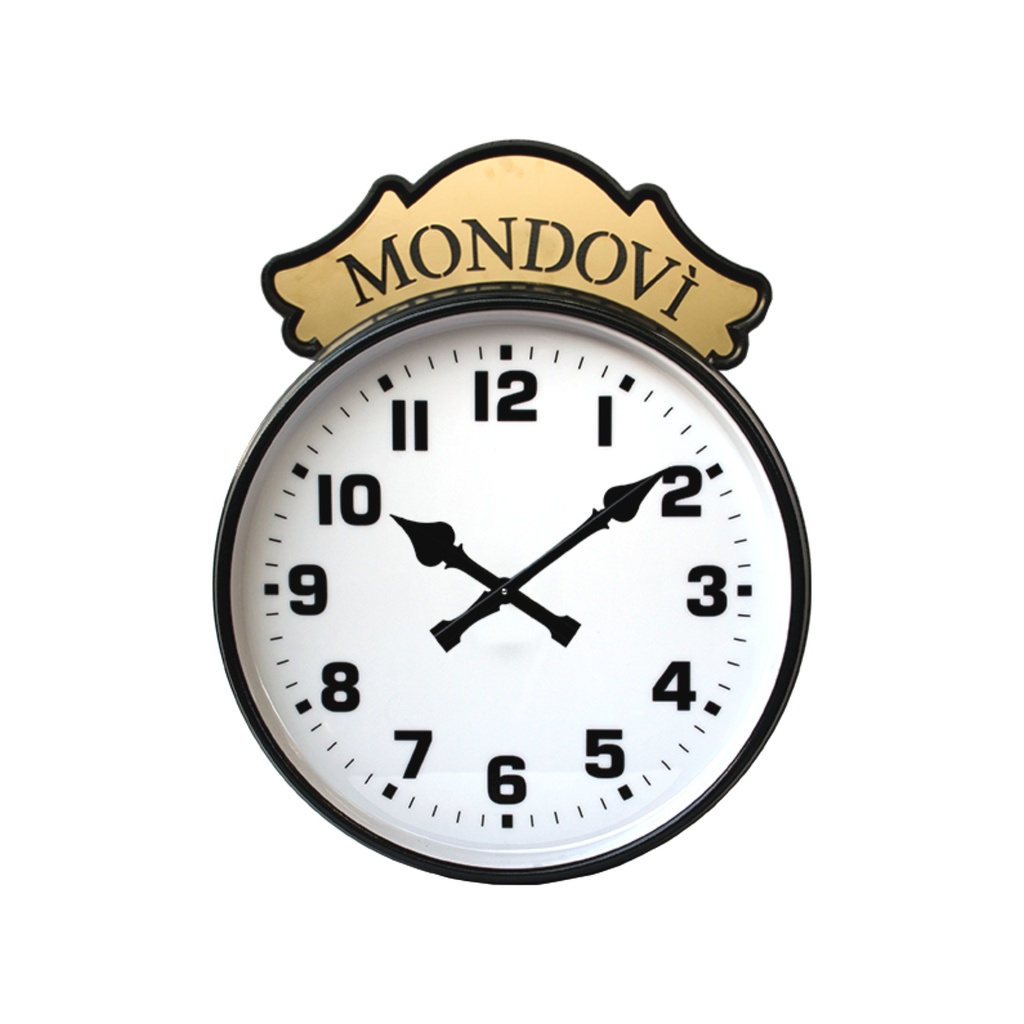 Outdoor Double-Face Analog Clock with Decorative Plate