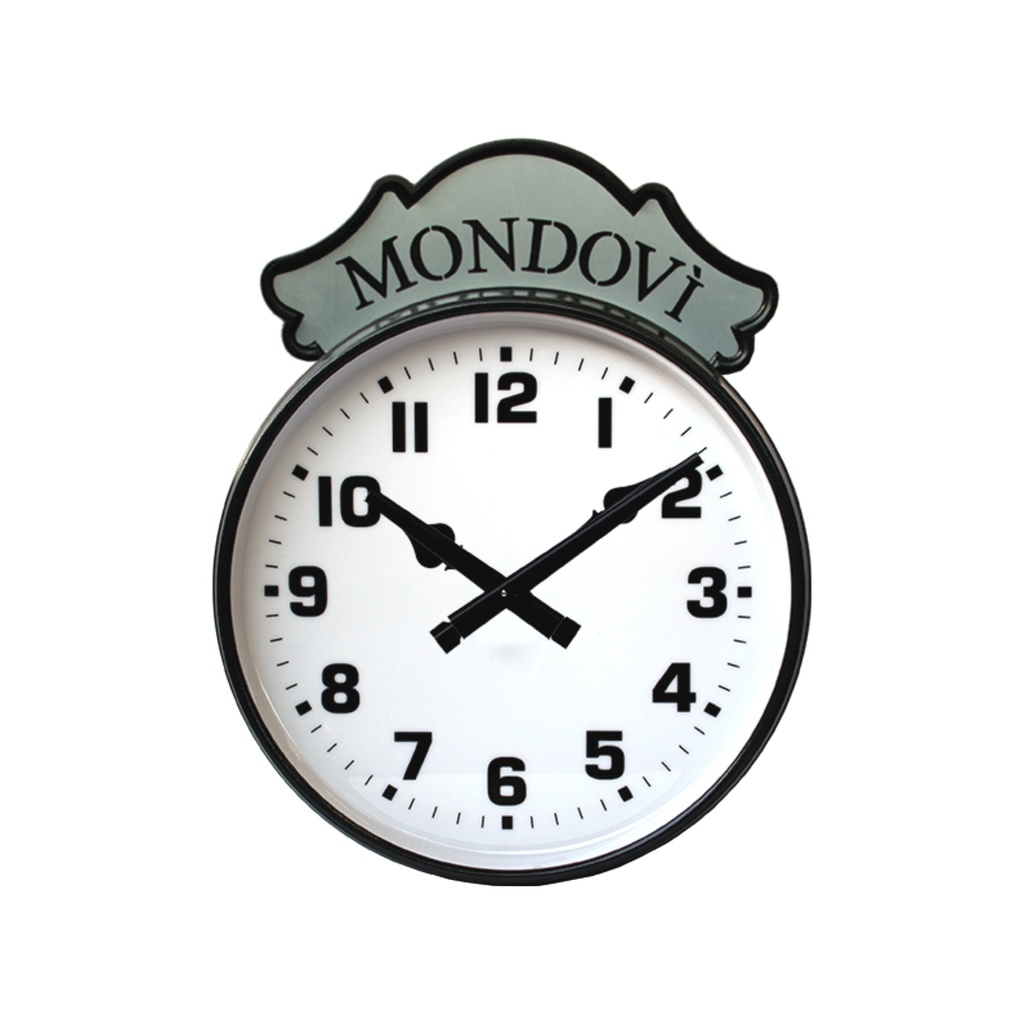 Outdoor Double-Face Analog Clock with Customizable Gray Plate