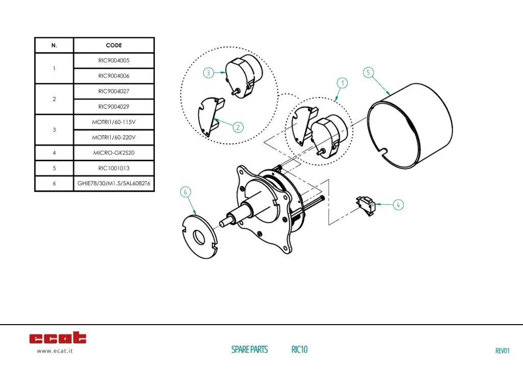 ABS COVER FOR CLOCK MOTOR RIC10