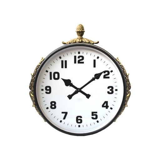 Single-Sided Outdoor Analog Clock with Decorative Friezes