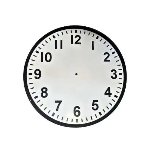 [QDR2004010-Stock] Ø1500 mm Painted Aluminium Clock Face with Applied Numerals and Black Frame